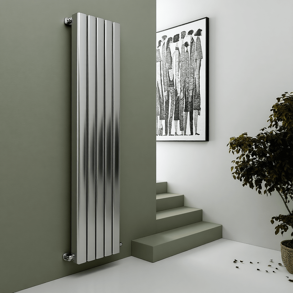 Carisa Vesta Modern Vertical Aluminium Radiator in 1800H x 295W