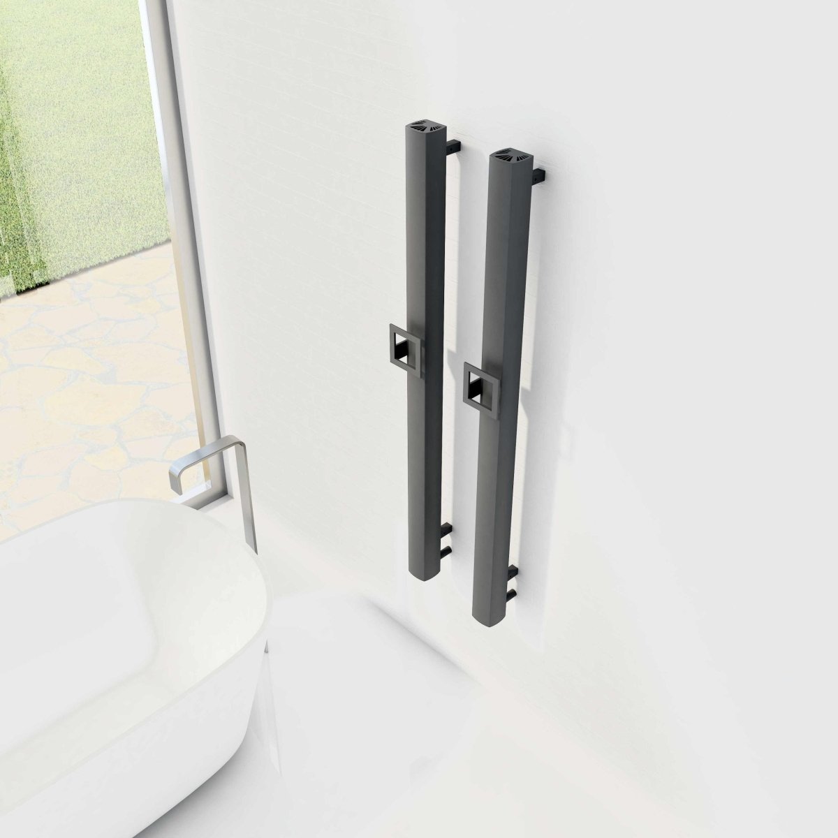 Carisa Vesta Single Aluminium Dry Electric Towel Radiator in 1200H x 70W