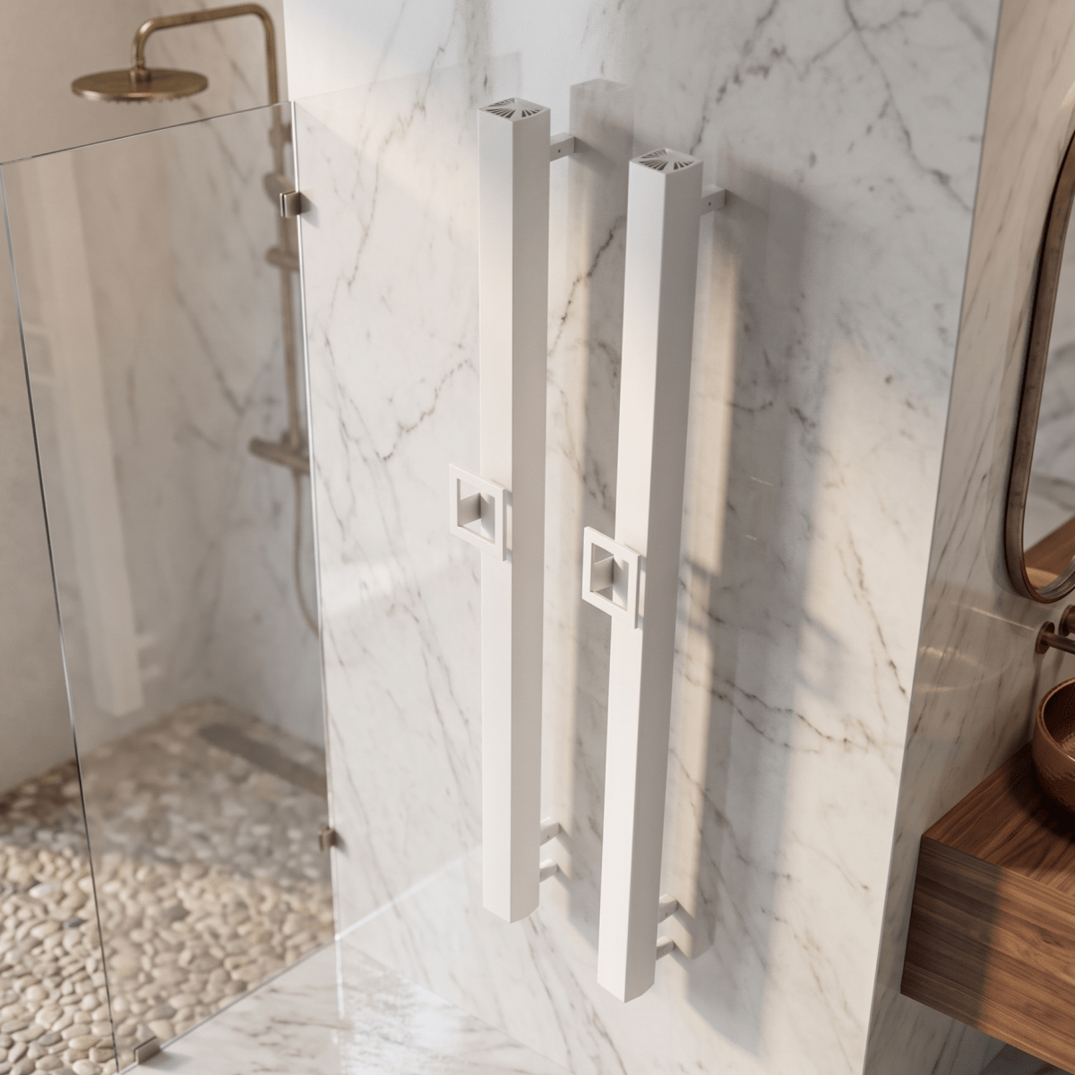 Carisa Vesta Single Aluminium Dry Electric Towel Radiator in 1200H x 70W