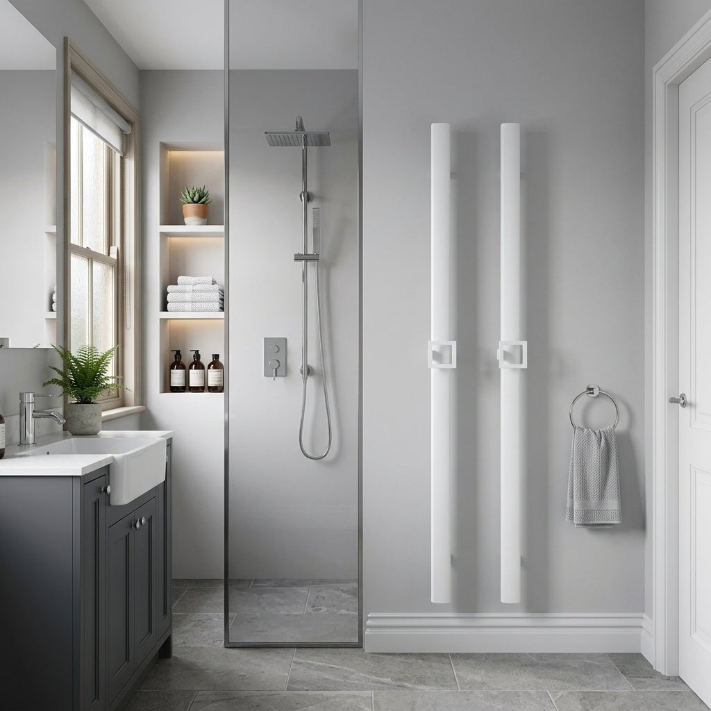 Carisa Vesta Single Aluminium Dry Electric Towel Radiator in 1200H x 70W