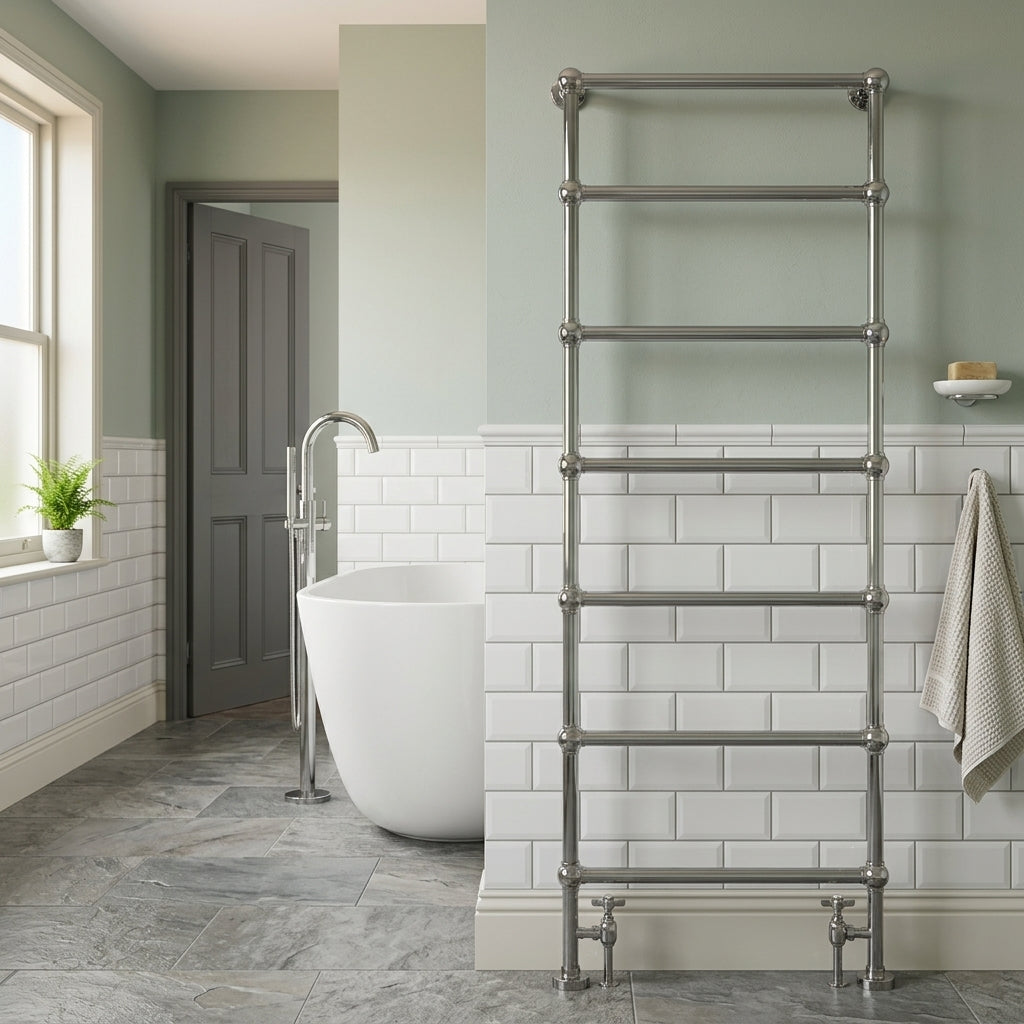 Carisa Victoria Traditional Steel Heated Bathroom Towel Rail
