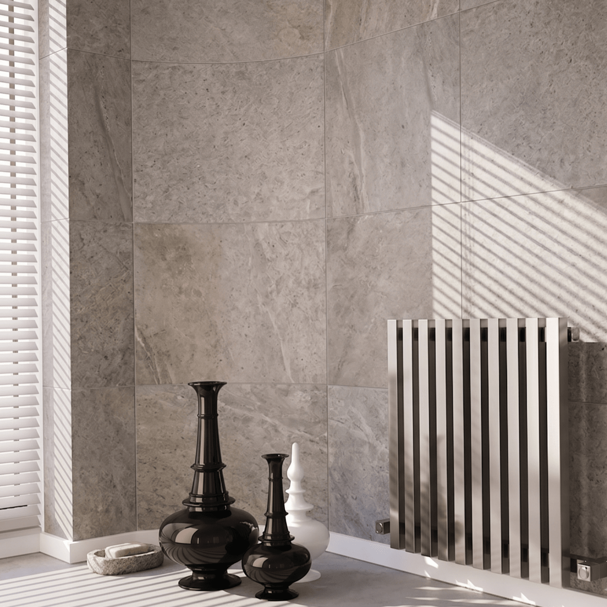 Carisa Zara Chrome Polished Steel Horizontal Radiator in 550H x 1020W