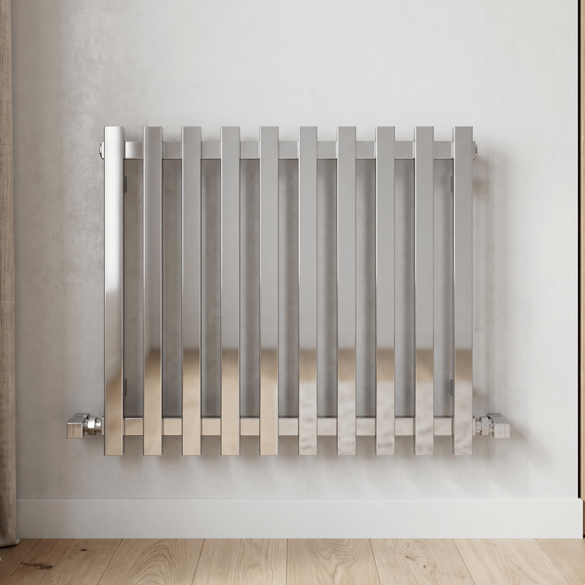 Carisa Zara Chrome Polished Steel Horizontal Radiator in 550H x 630W