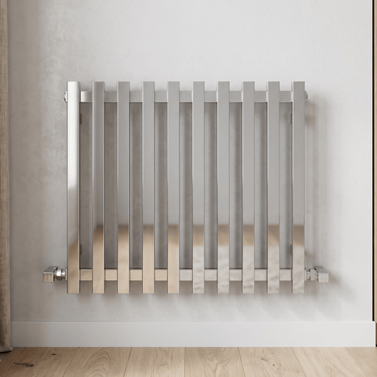 Carisa Zara Chrome Polished Steel Horizontal Radiator in 550H x 630W
