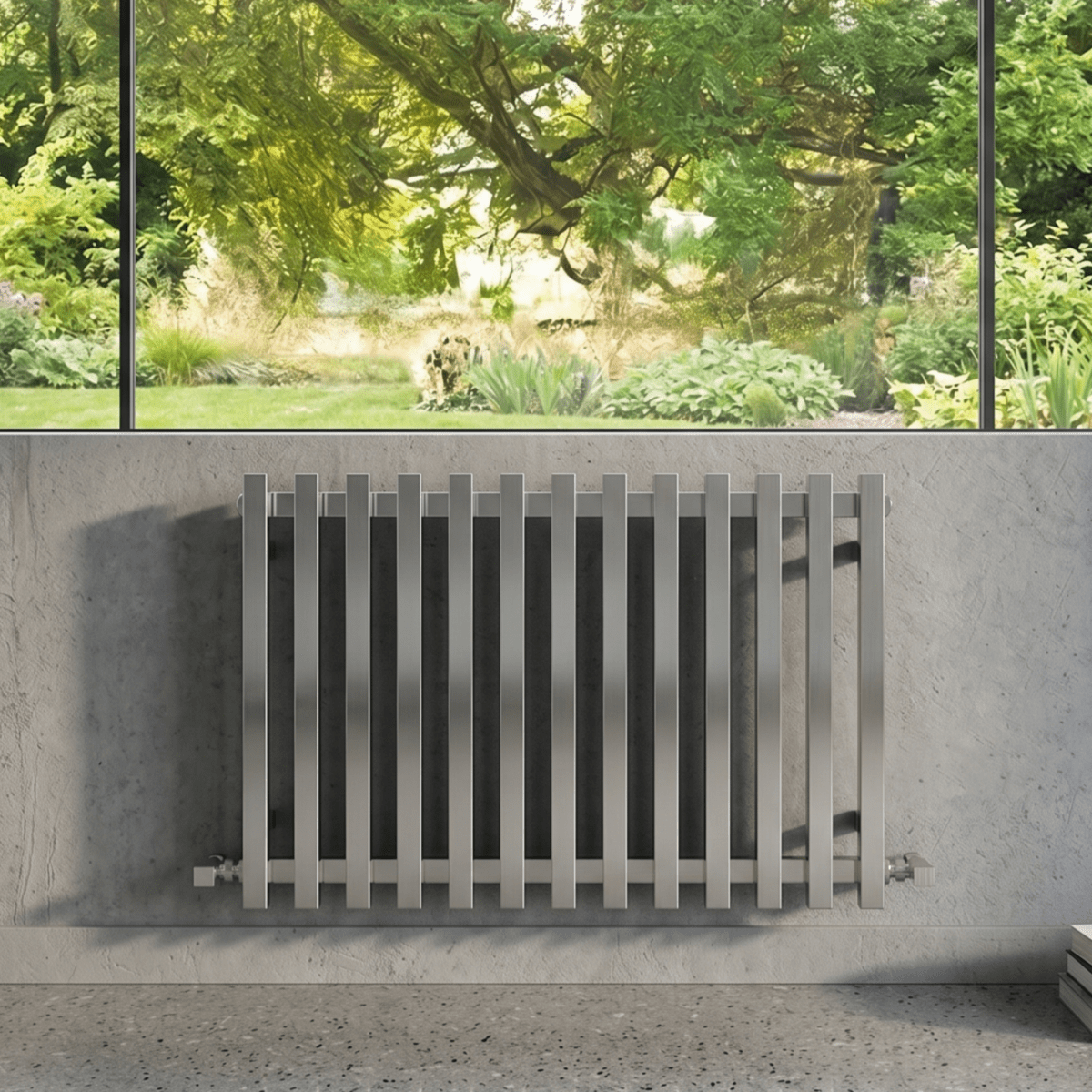 Carisa Zara Chrome Polished Steel Horizontal Radiator in 550H x 825W