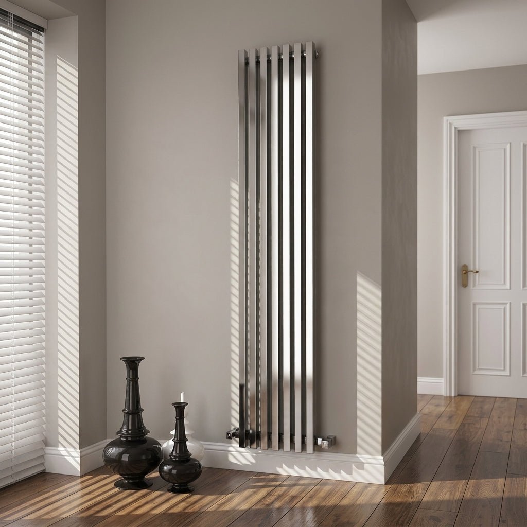 Carisa Zara Chrome Polished Steel Tall Radiator in 1800H x 240W