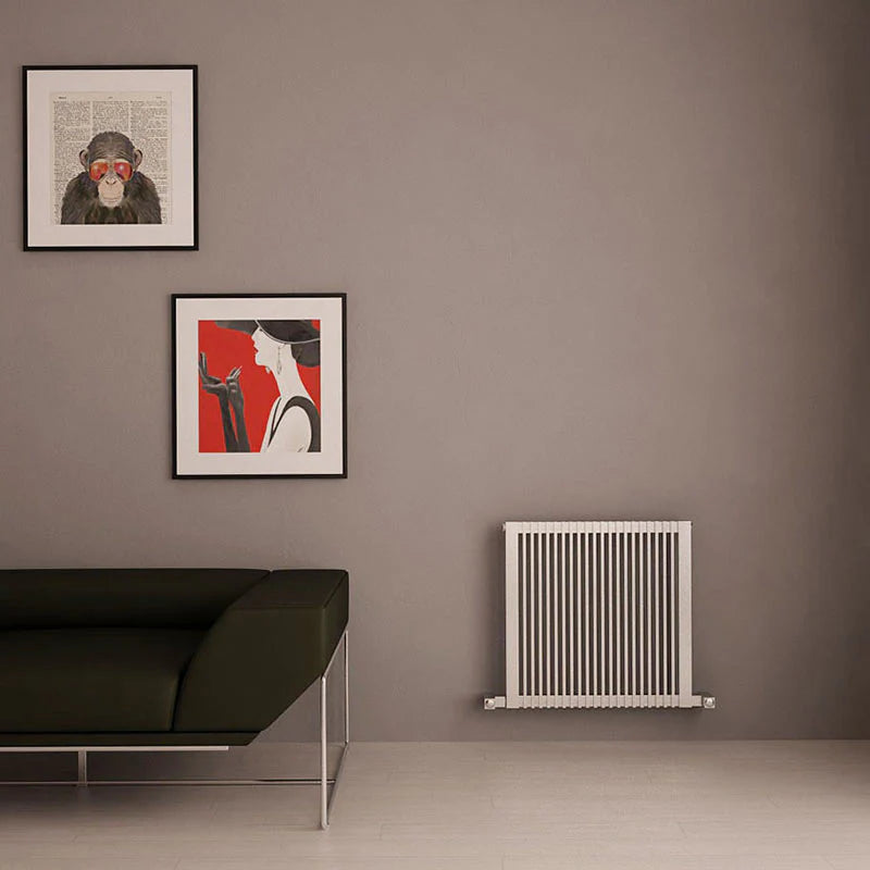 Carisa Stripe Stainless Steel Horizontal Radiator in Satin Polish 600H x 795W | 1 colour, 1 size
