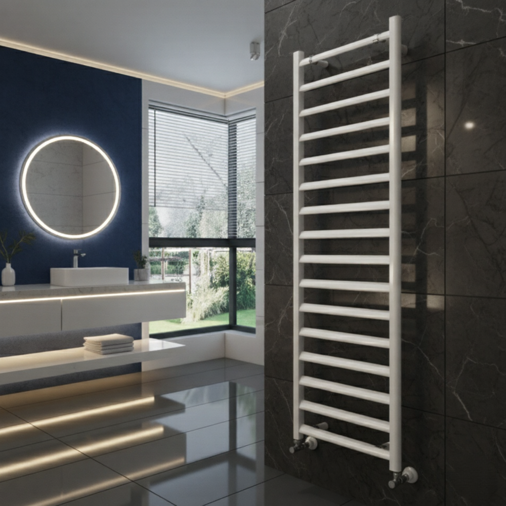 Carisa Lara Ladder Designer Towel Aluminium Radiator | 2 colours, 3 sizes