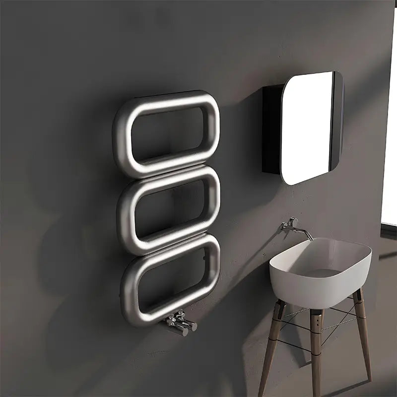 Carisa Talent Oval Stainless Steel Bathroom Radiator | 2 colours, 3 sizes