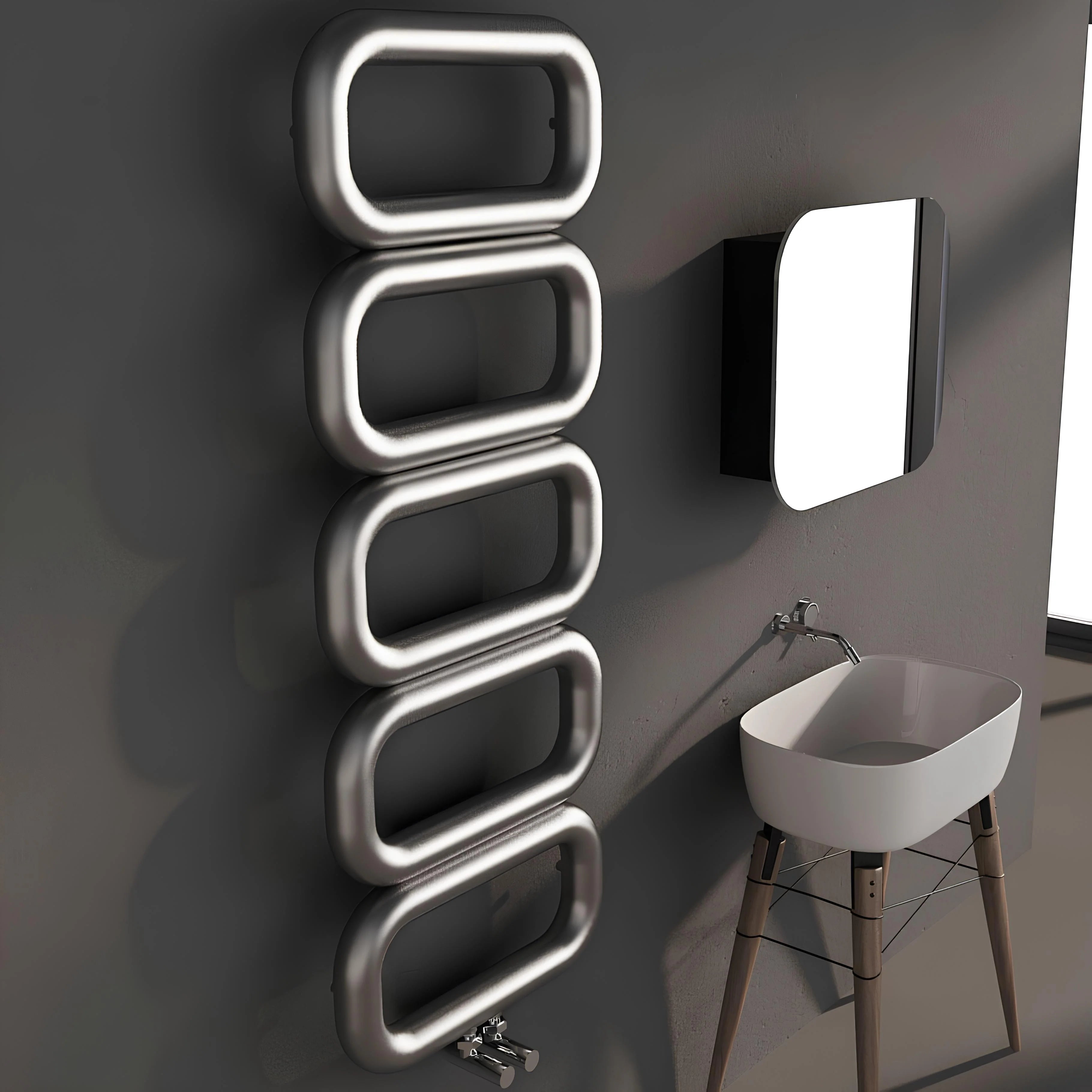 Carisa Talent Oval Stainless Steel Bathroom Radiator
