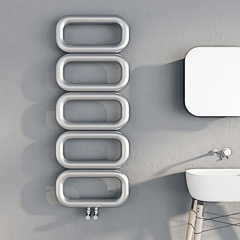 Carisa Talent Oval Stainless Steel Bathroom Radiator | 2 colours, 3 sizes
