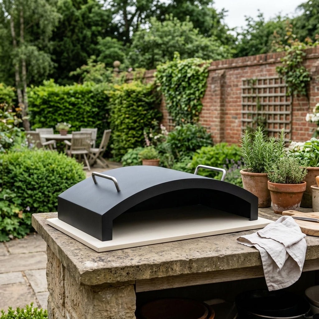 Carron Bellmount BBQ Pizza Stone & Hood in Matt Black
