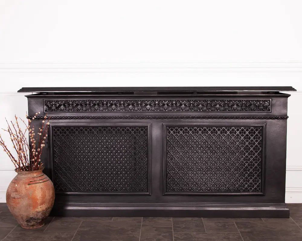 Carron Cast Iron 2 Panel Radiator Cover in Black