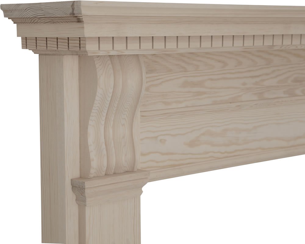 Carron Corbel Solid Pine Fireplace Surround in Unwaxed Pine