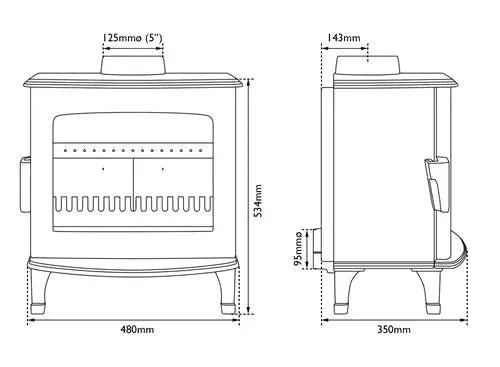 Carron ECO Wood Burning Stove 5kW - Stove - Ice Cold Spice | Sage Green Enamel