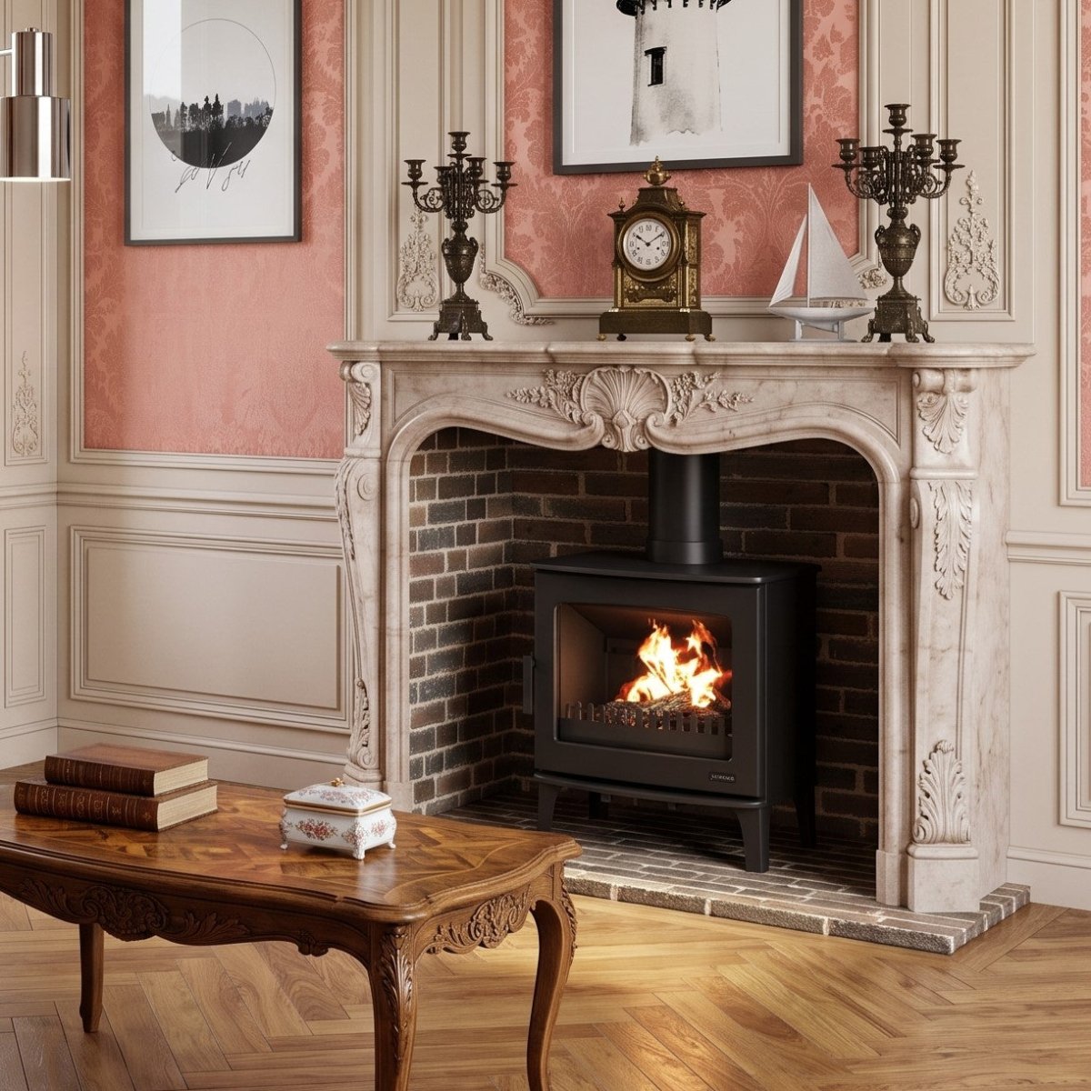 Carron ECO Wood Burning Stove 5kW in Antique Enamel