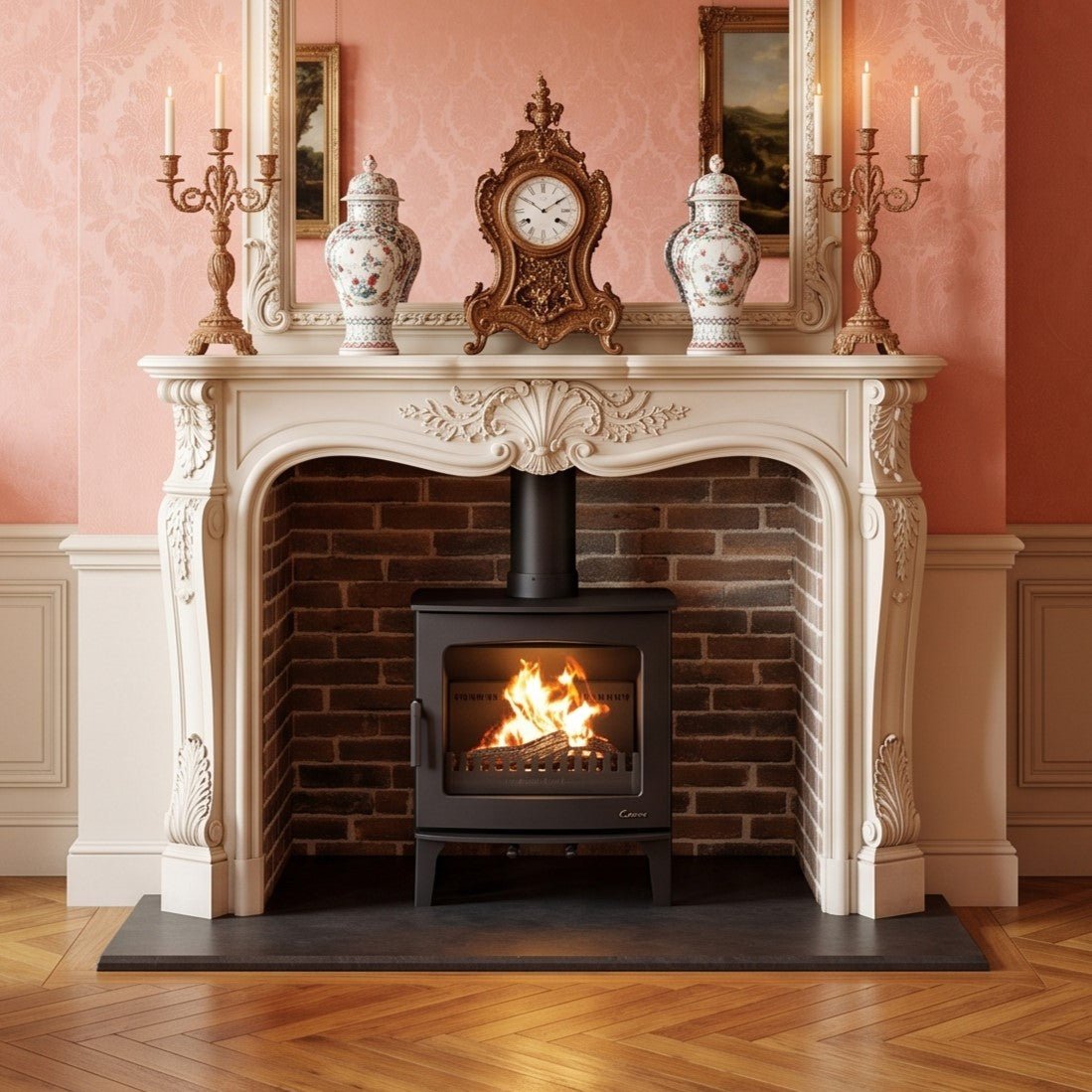 Carron ECO Wood Burning Stove 5kW in Antique Enamel
