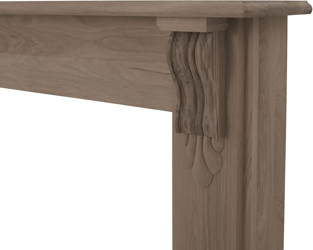 Carron Edinburgh Corbel Solid Oak Fireplace Surround in Waxed Oak
