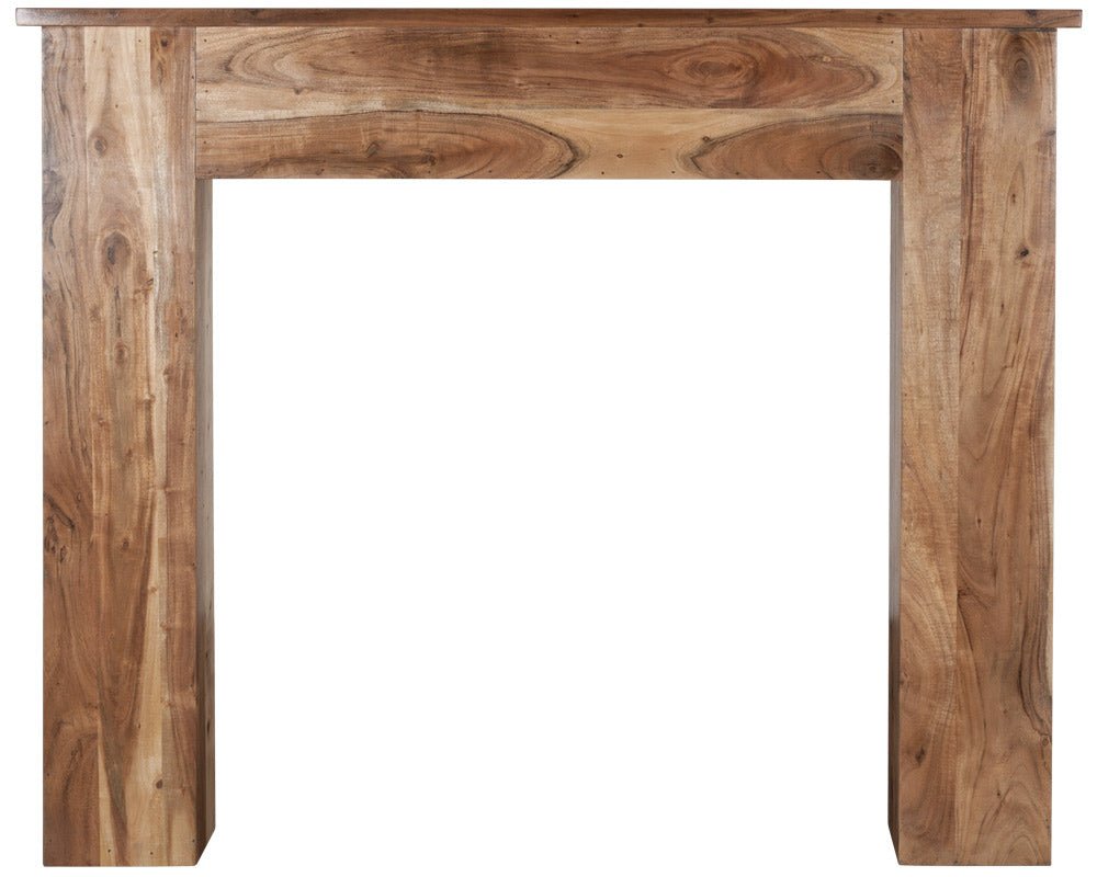 Carron New England Natural Solid Acacia Fireplace Surround in Natural Acacia