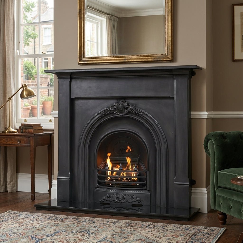 Carron Prince Cast Iron Fireplace Surround in Black