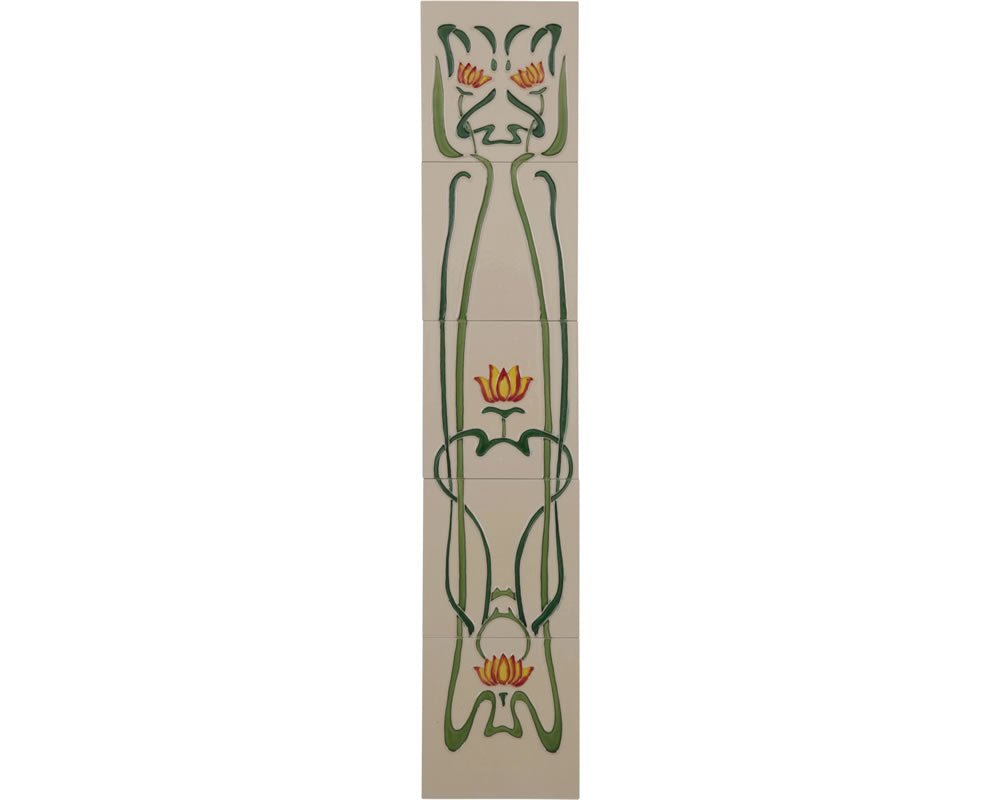 Carron Set of 10 4 Yellow flowers On White Fireplace Tiles in