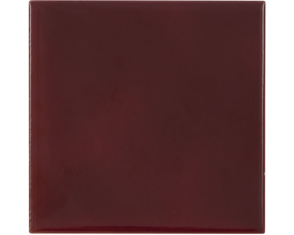 Carron Set of 10 Plain Ceramic Glaze Fireplace Tiles in Plain Dark Red