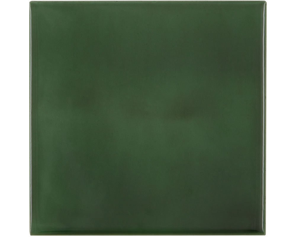 Carron Set of 10 Plain Ceramic Glaze Fireplace Tiles in Plain Green