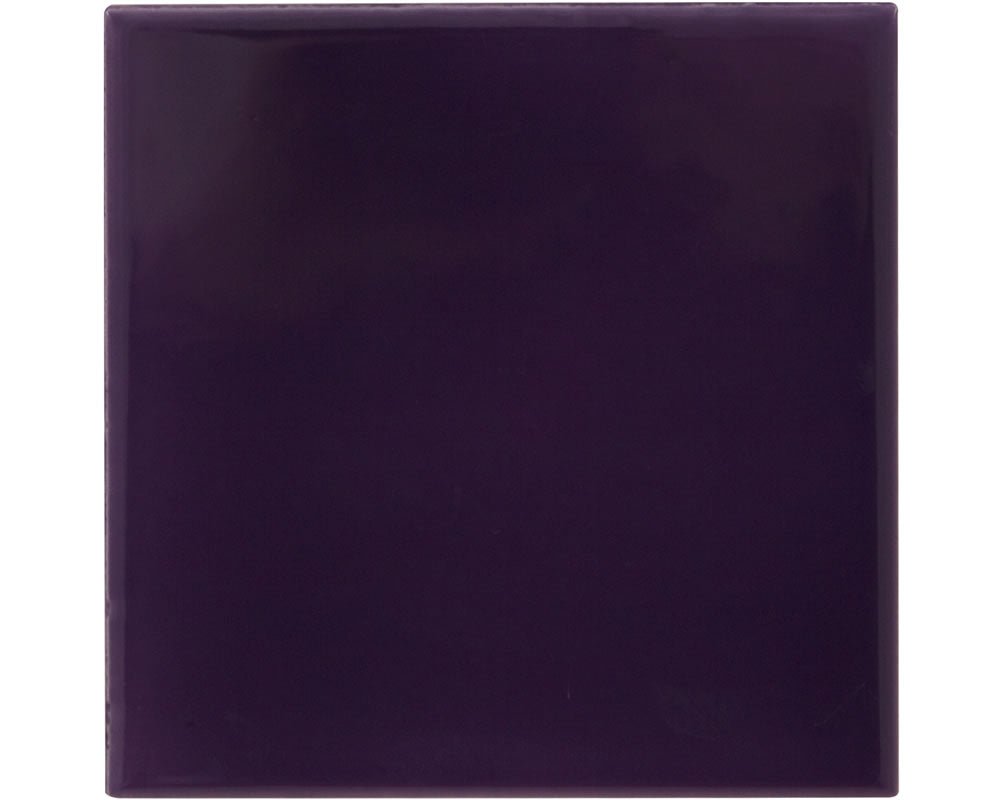 Carron Set of 10 Plain Ceramic Glaze Fireplace Tiles in Plain Purple