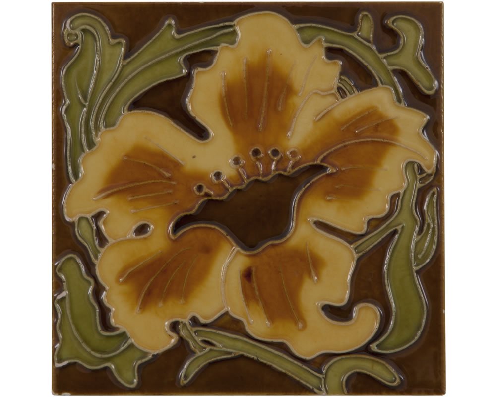 Carron Set of 10 Yellow Flower Fireplace Tiles in