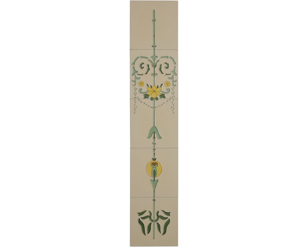 Carron Set of 10 Yellow Flowers With Bow Fireplace Tiles in