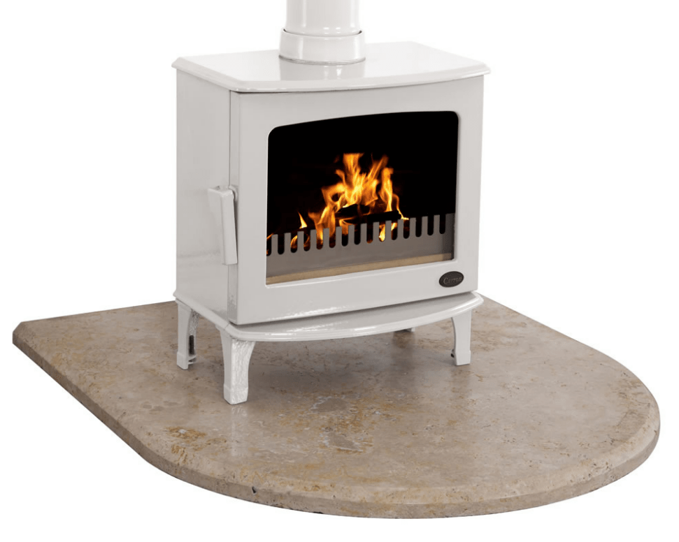 Carron Travertine Curved Stove Hearth 1050mm in Travertine