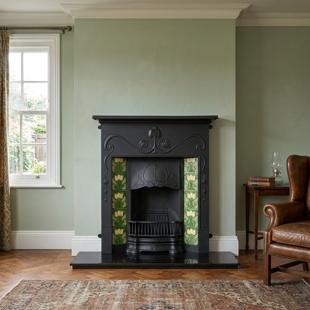 Carron Valentine Cast Iron Fireplace Surround in Black