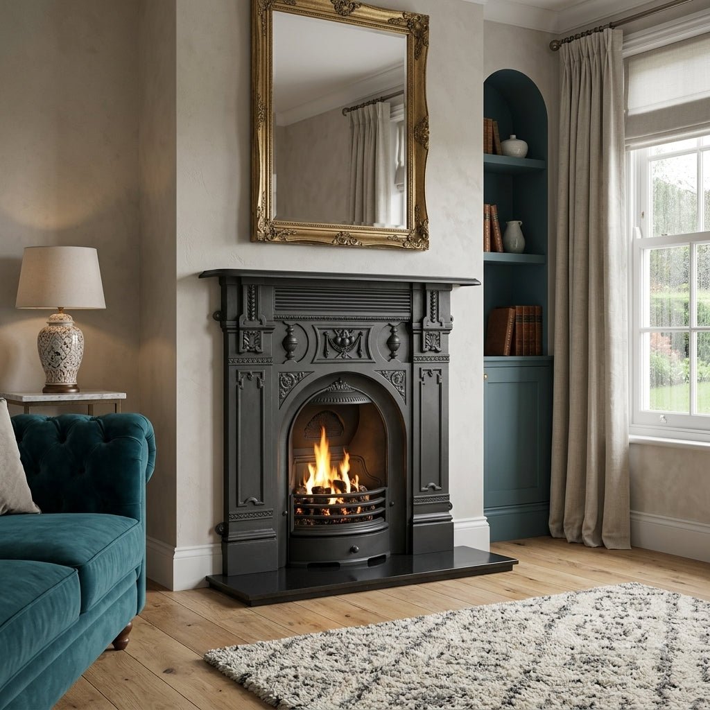 Carron Victorian Cast Iron Fireplace Surround in Black