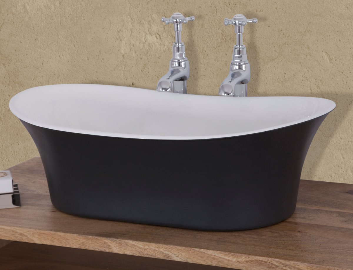 Hurlingham Cast Iron Bateau Basin - Ice Cold Spice | Off Black