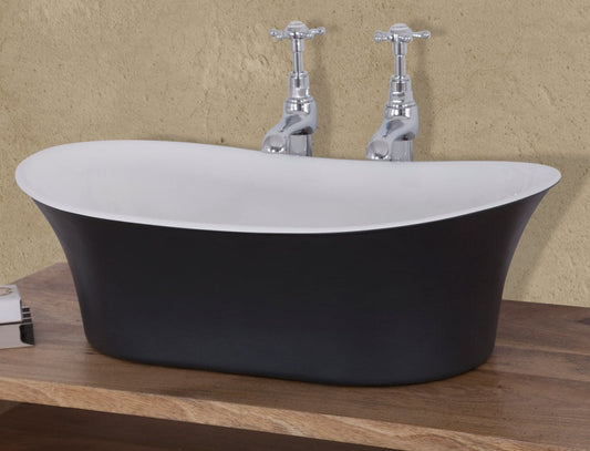 Hurlingham Cast Iron Bateau Basin - Ice Cold Spice | Off Black