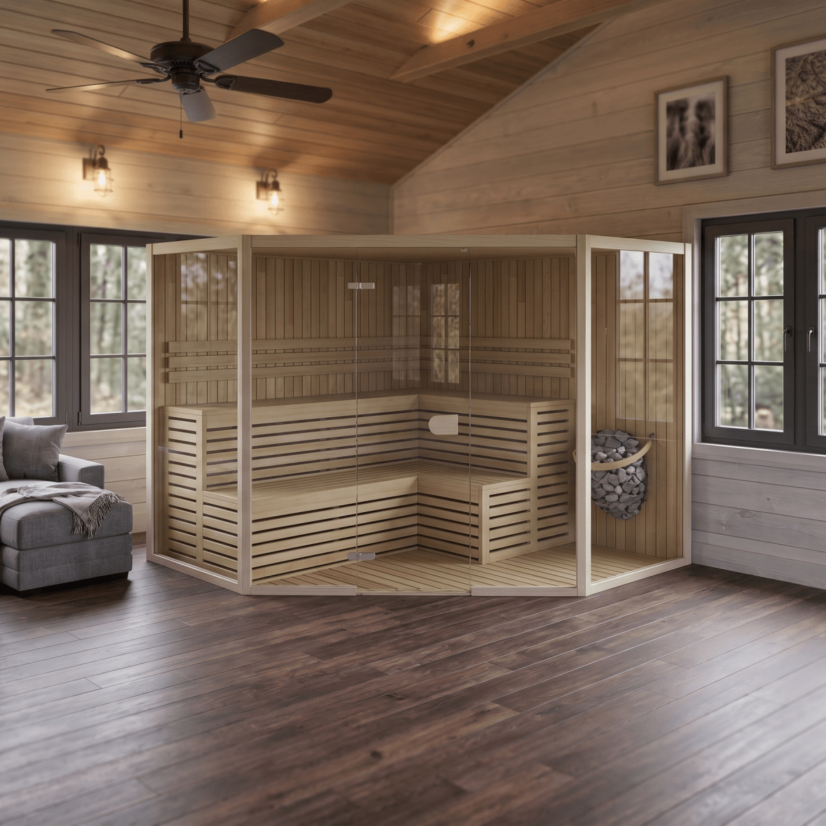 Celsium Tyra Corner Indoor Sauna in