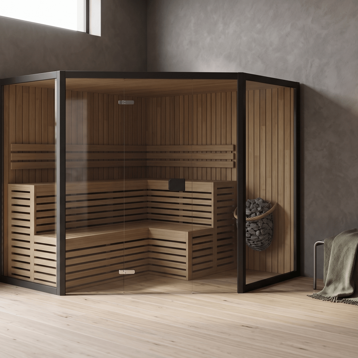 Celsium Tyra Corner Indoor Sauna in