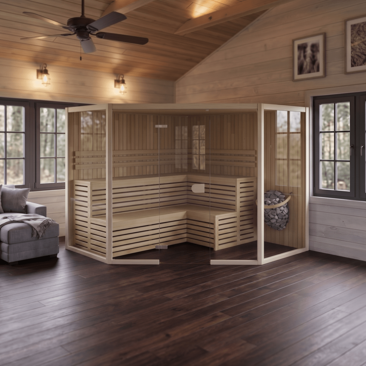 Celsium Tyra Corner Indoor Sauna in