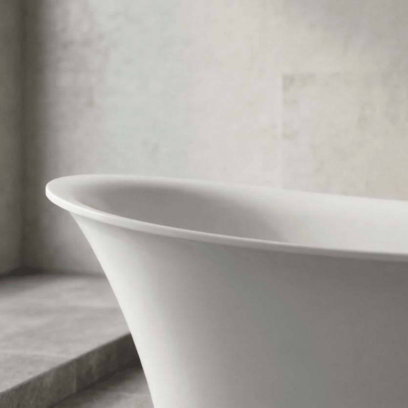 Charlotte Edwards Admirality Oval Freestanding Bathtub in Gloss White