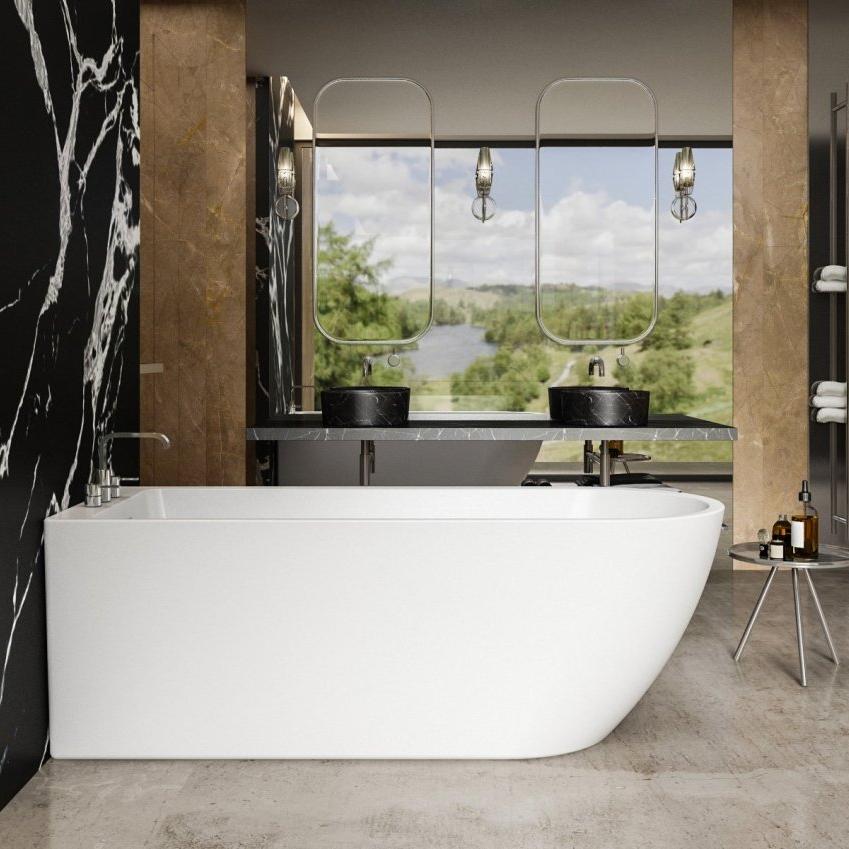 Charlotte Edwards Belgravia Single Ended Oval Back to Wall Bathtub in Gloss White