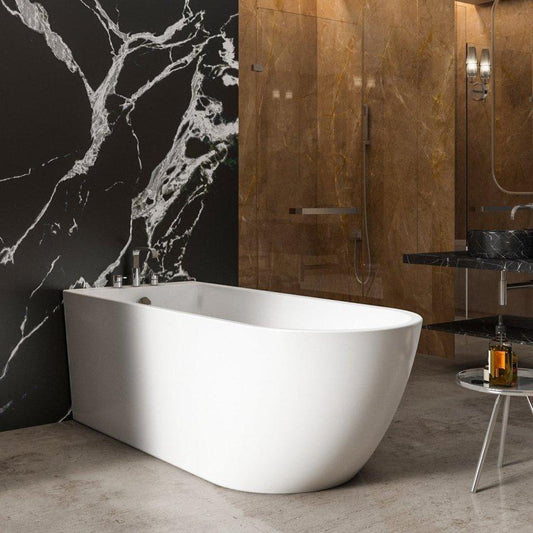 Charlotte Edwards Belgravia Single Ended Oval Back to Wall Bathtub in Gloss White