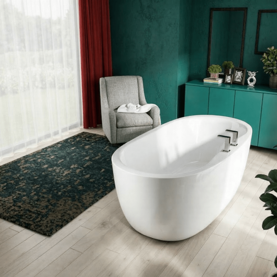 Charlotte Edwards Callisto Oval Freestanding Bathtub in Gloss White