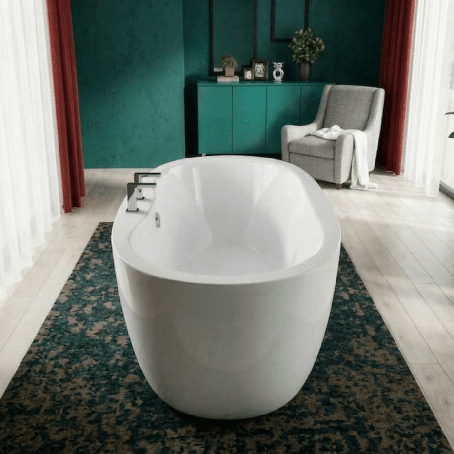 Charlotte Edwards Callisto Oval Freestanding Bathtub in Gloss White