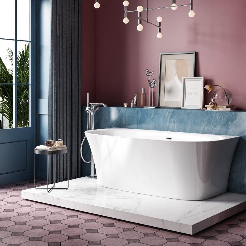 Charlotte Edwards Carme Oval Freestanding Bathtub in Gloss White