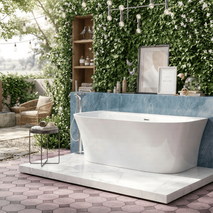 Charlotte Edwards Carme Oval Freestanding Bathtub in Gloss White