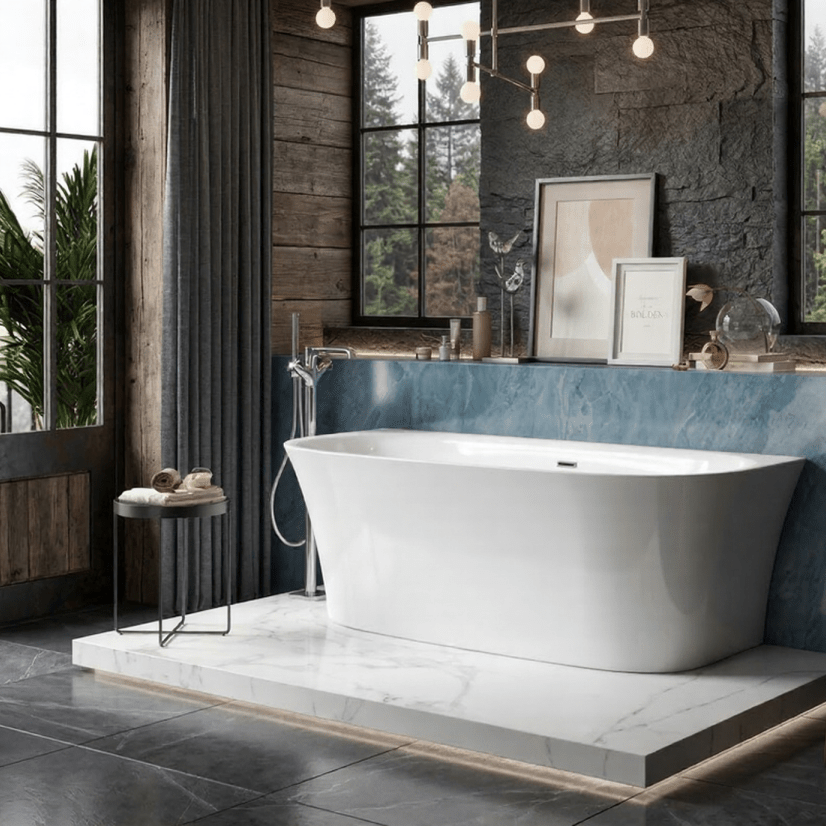 Charlotte Edwards Carme Oval Freestanding Bathtub in Gloss White