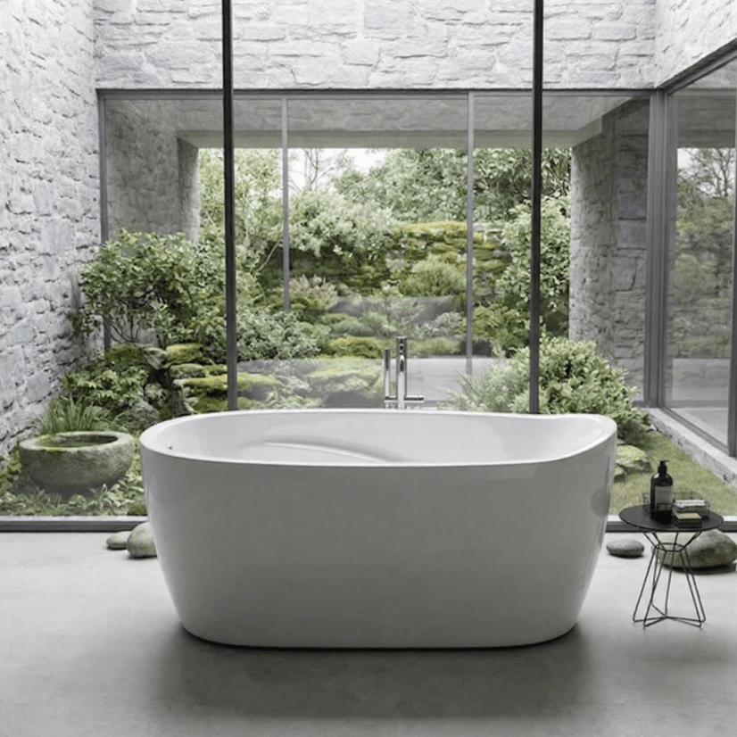 Charlotte Edwards Ceres Oval Freestanding Bathtub in Gloss White