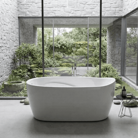Charlotte Edwards Ceres Oval Freestanding Bathtub in Gloss White