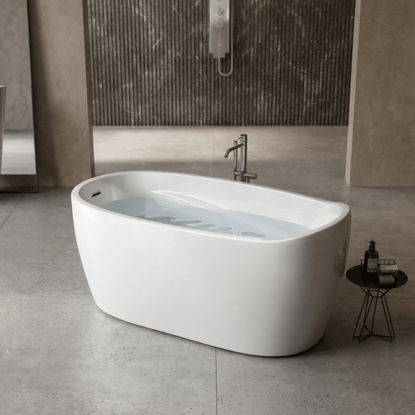 Charlotte Edwards Ceres Oval Freestanding Bathtub in Gloss White