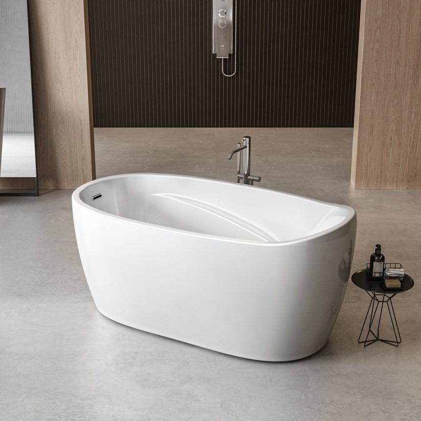 Charlotte Edwards Ceres Oval Freestanding Bathtub in Gloss White